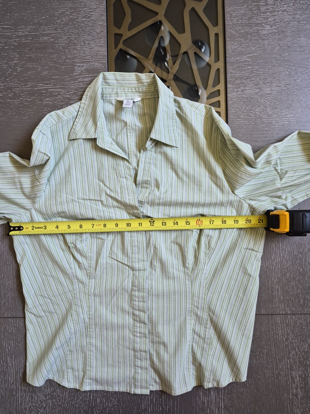Bass Light Green and White Striped Button-Up Shirt - Picture 7 of 12